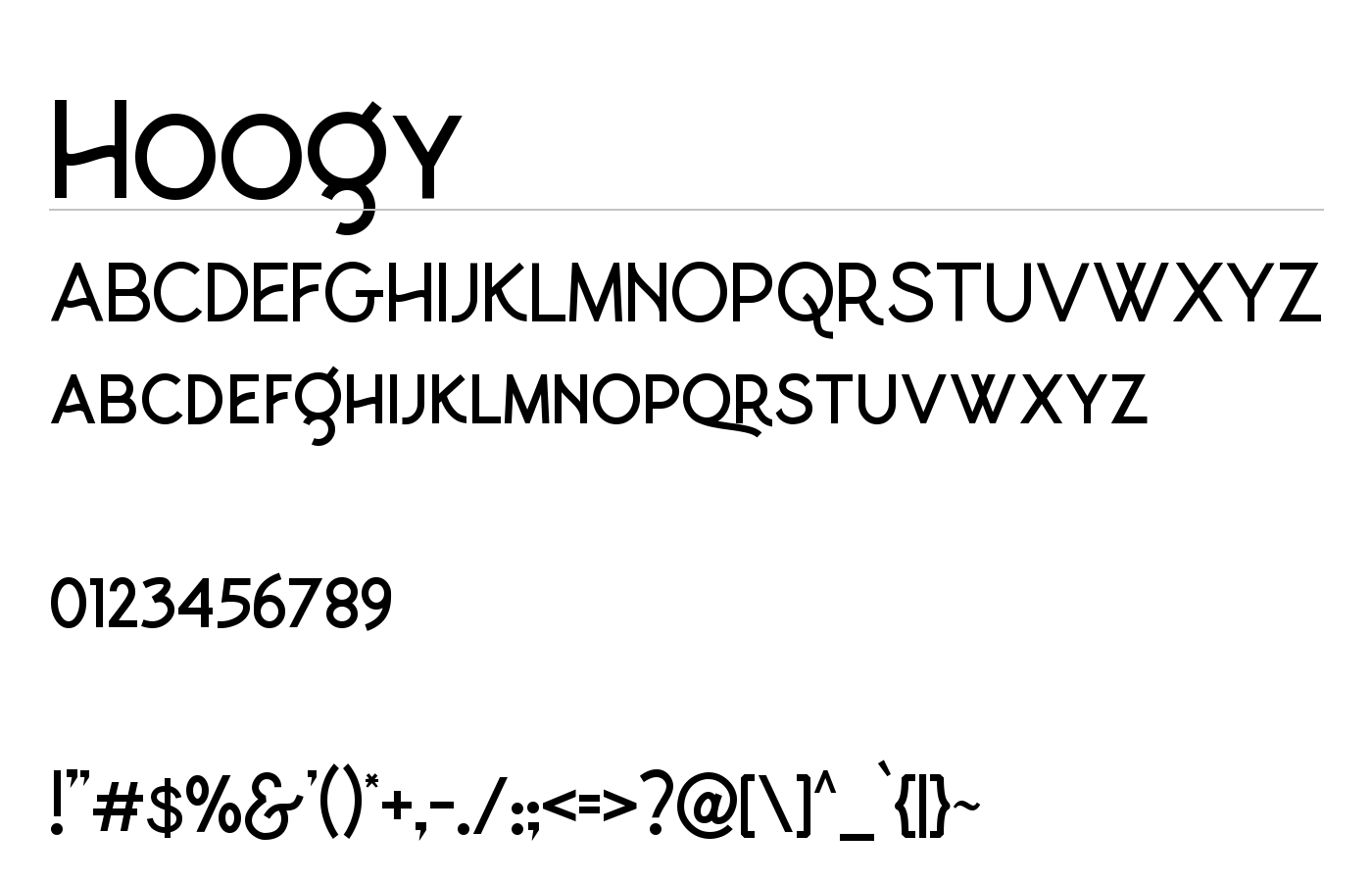 Hoogy Font preview