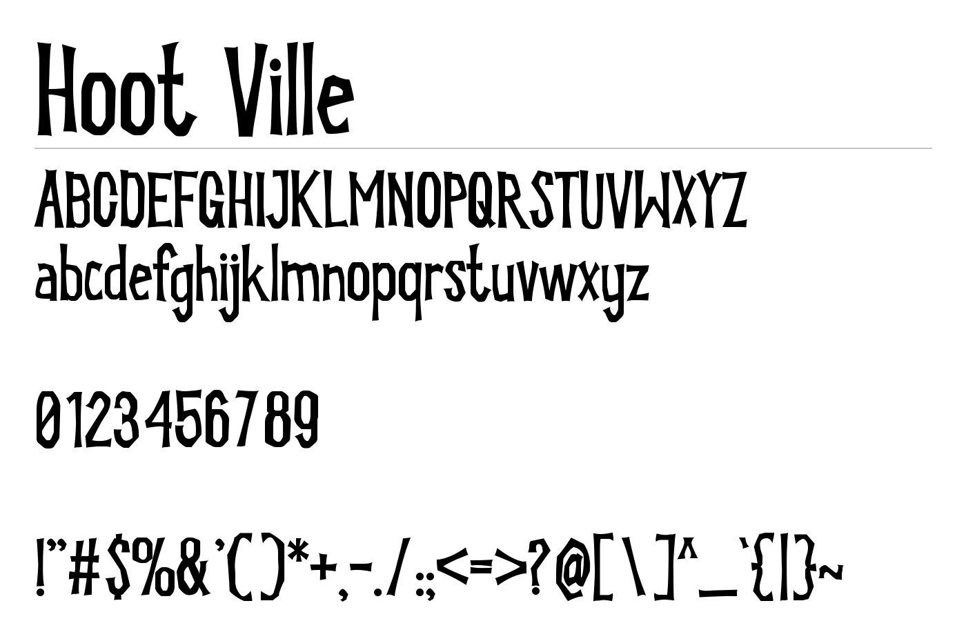 Hoot Ville Font preview