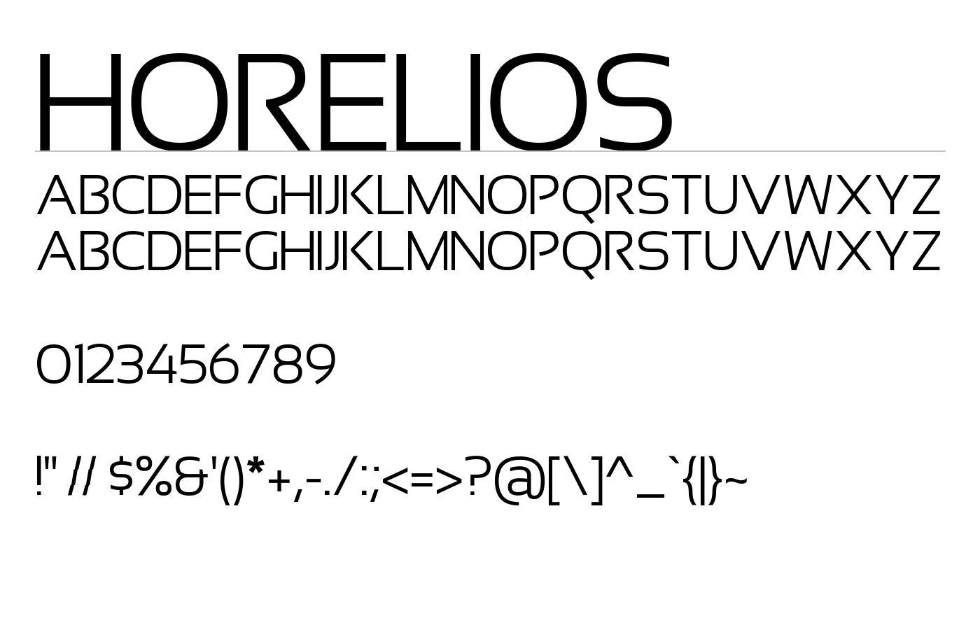 Horelios Light Font preview