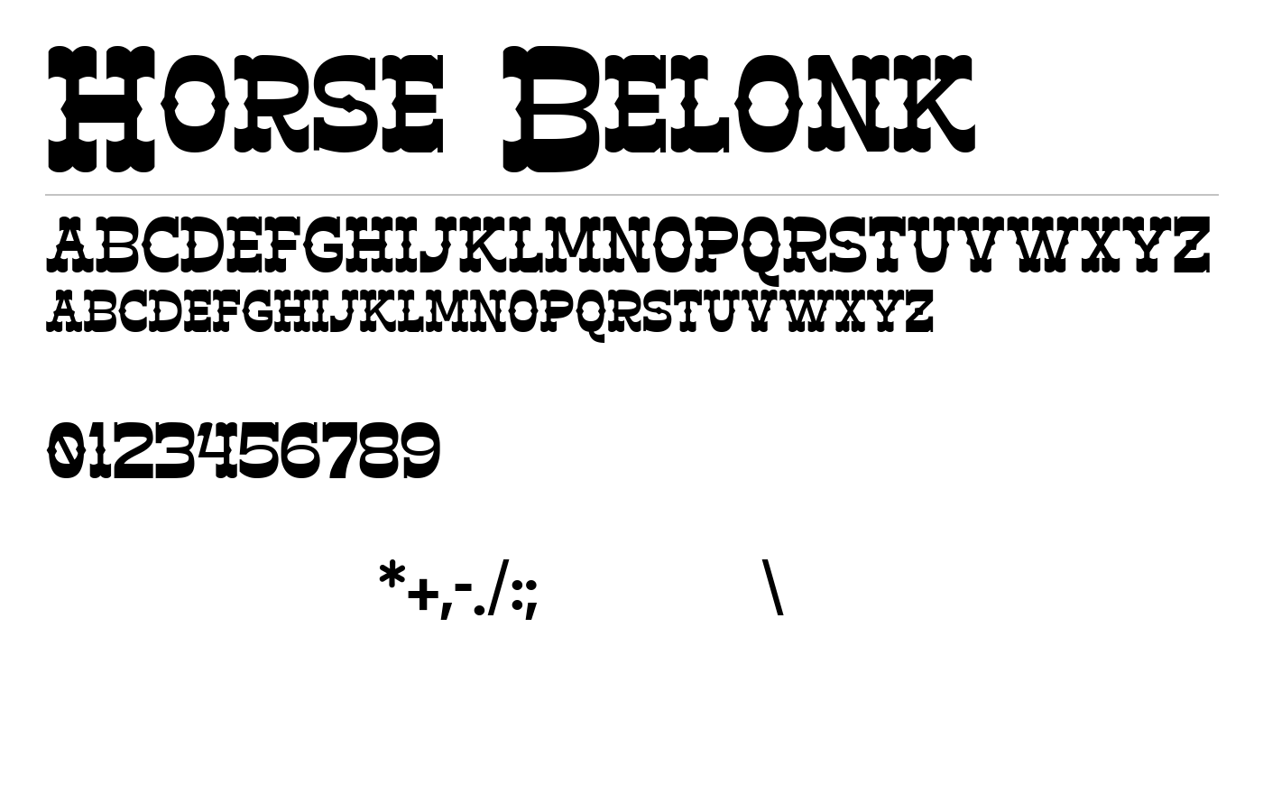 Horse Belonk Font preview