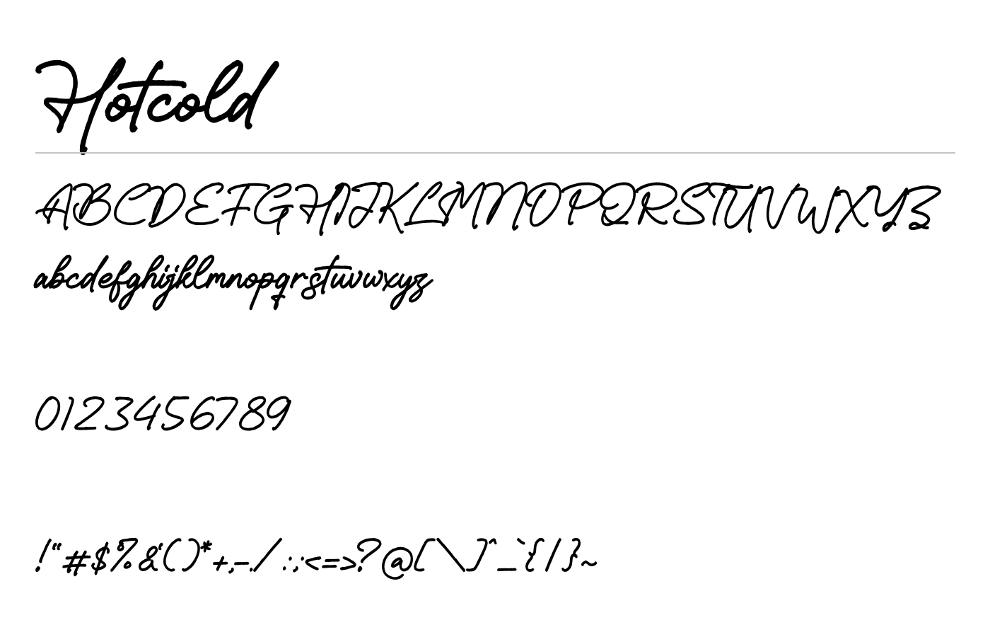 Hotcold Font preview