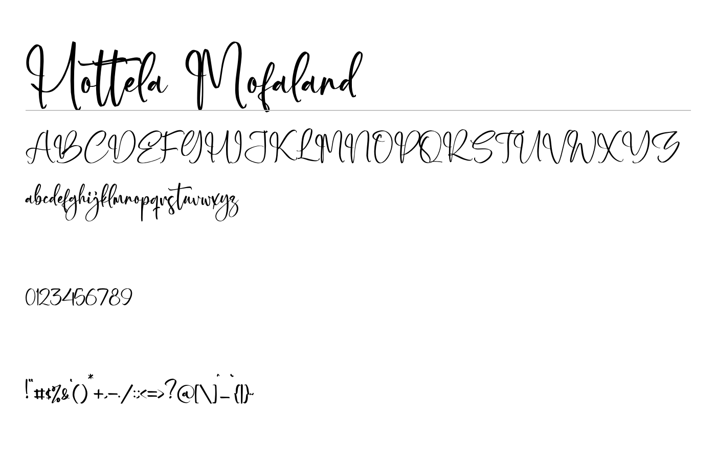 Hottela Mofaland Font preview