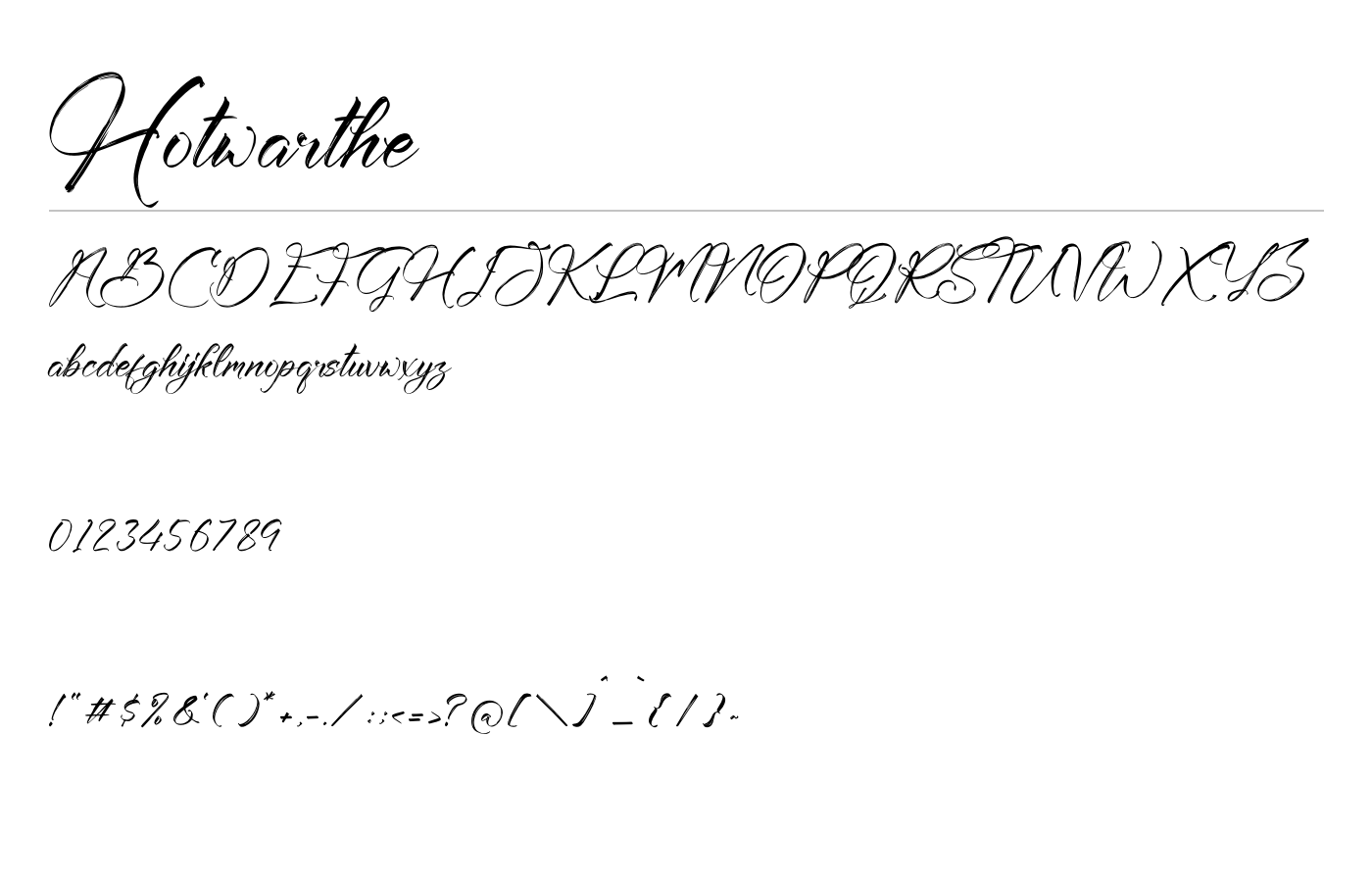 Hotwarthe Font preview