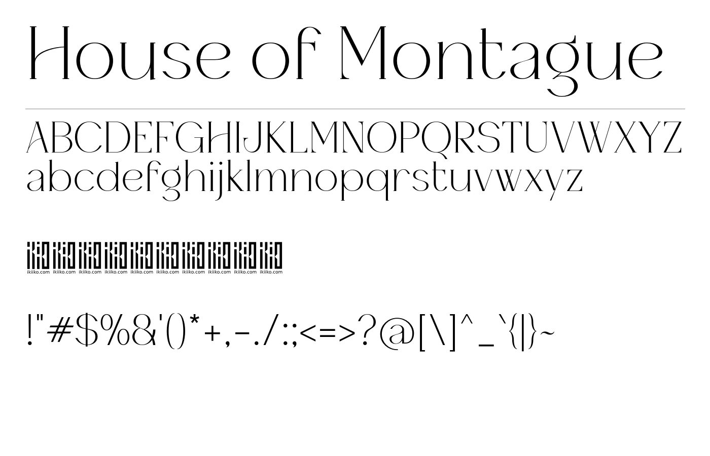 House of Montague Font preview