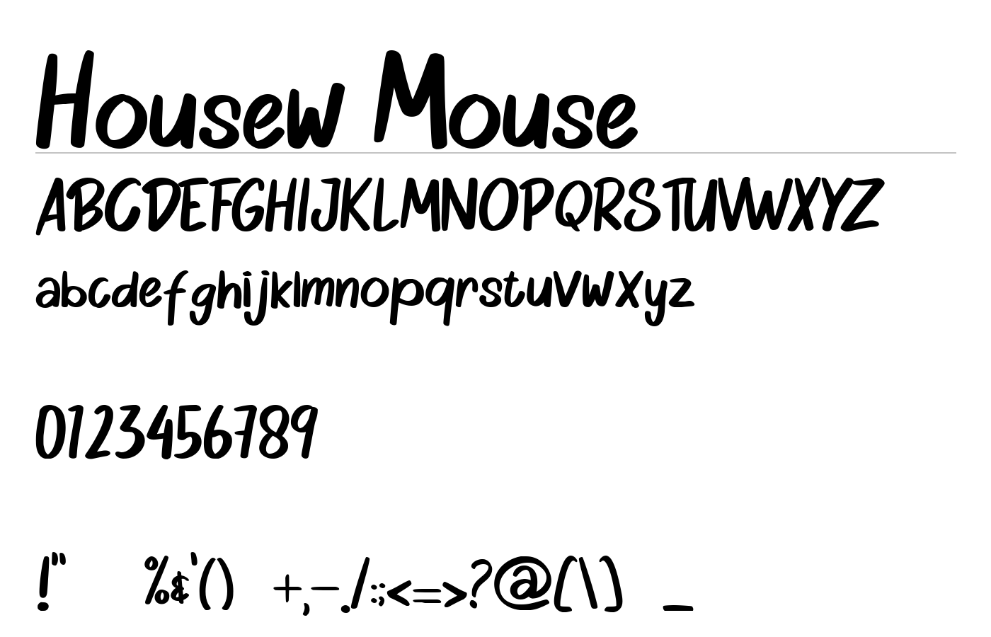 Housew Mouse Font preview