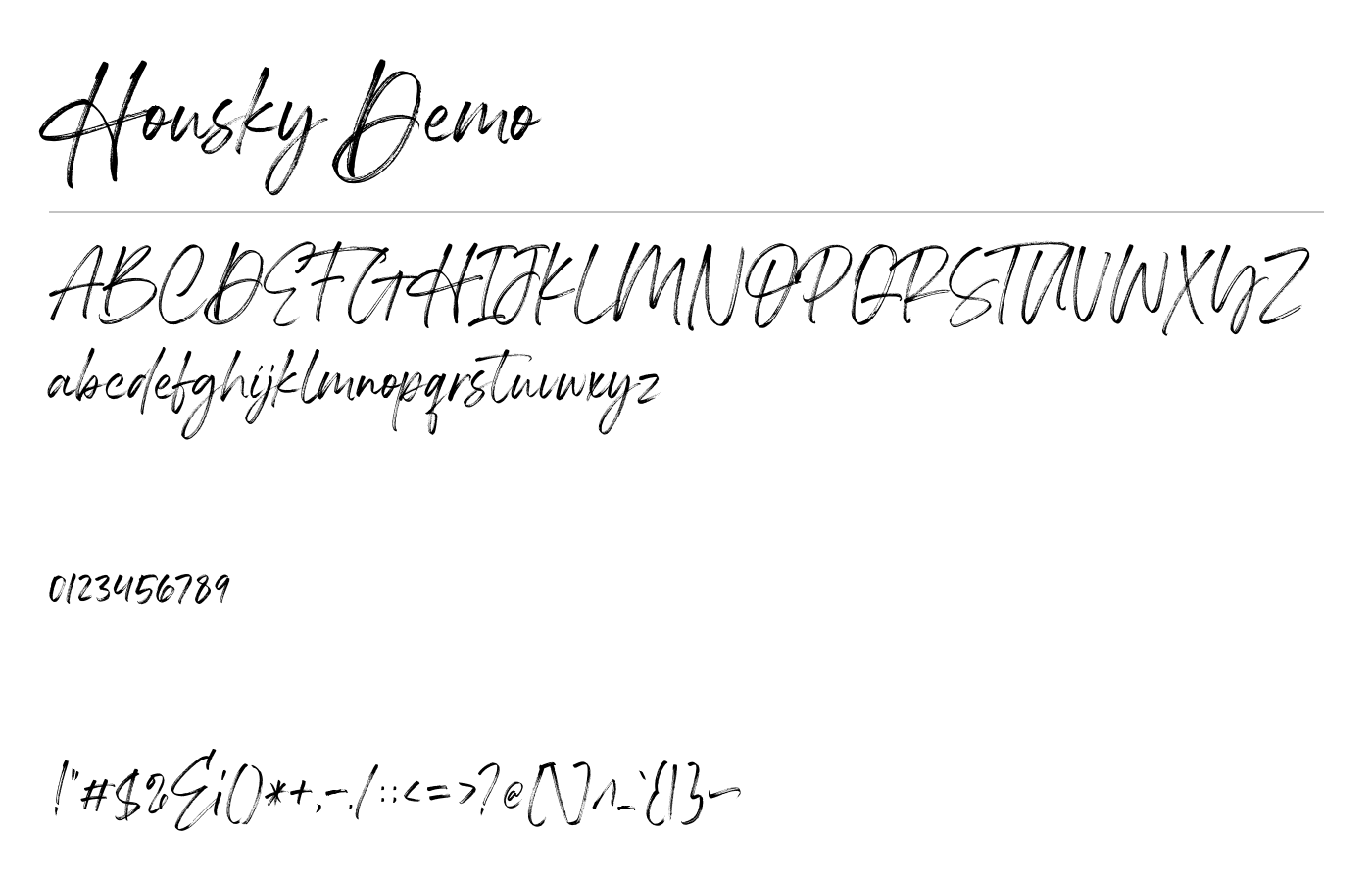 Housky Font preview