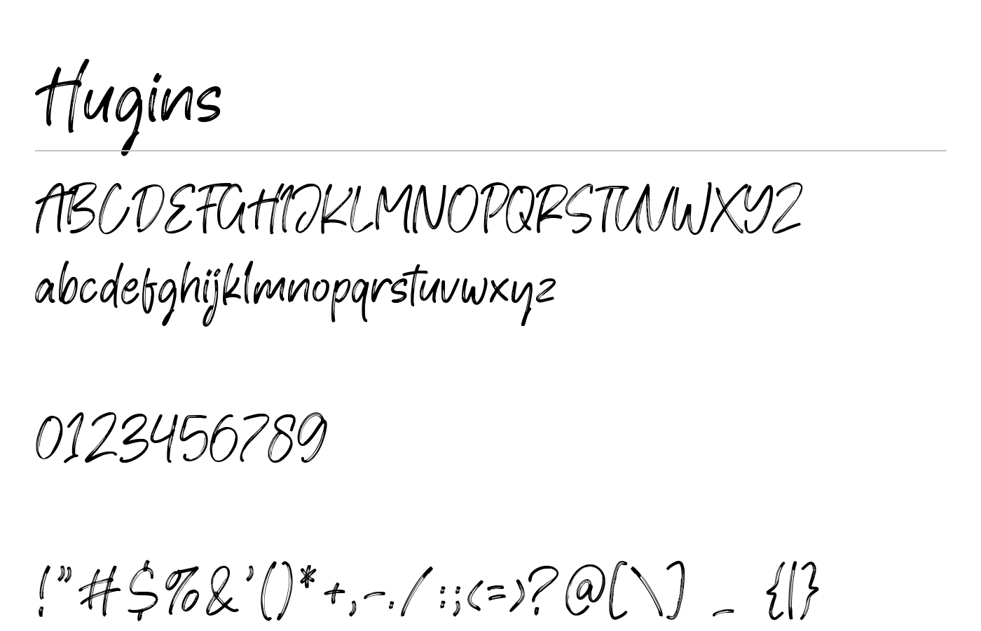 Hugins Font preview