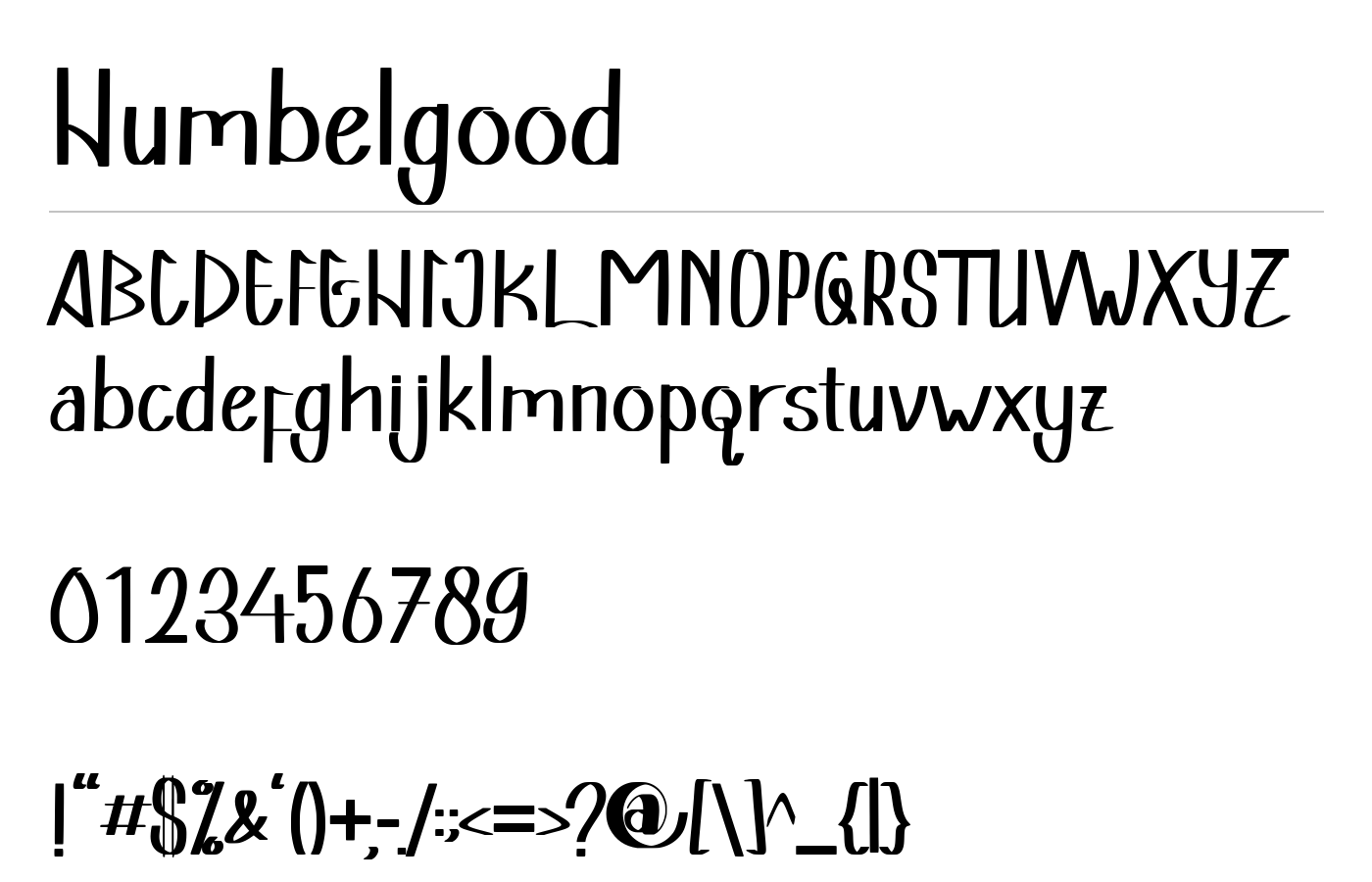 Humblegood Font preview