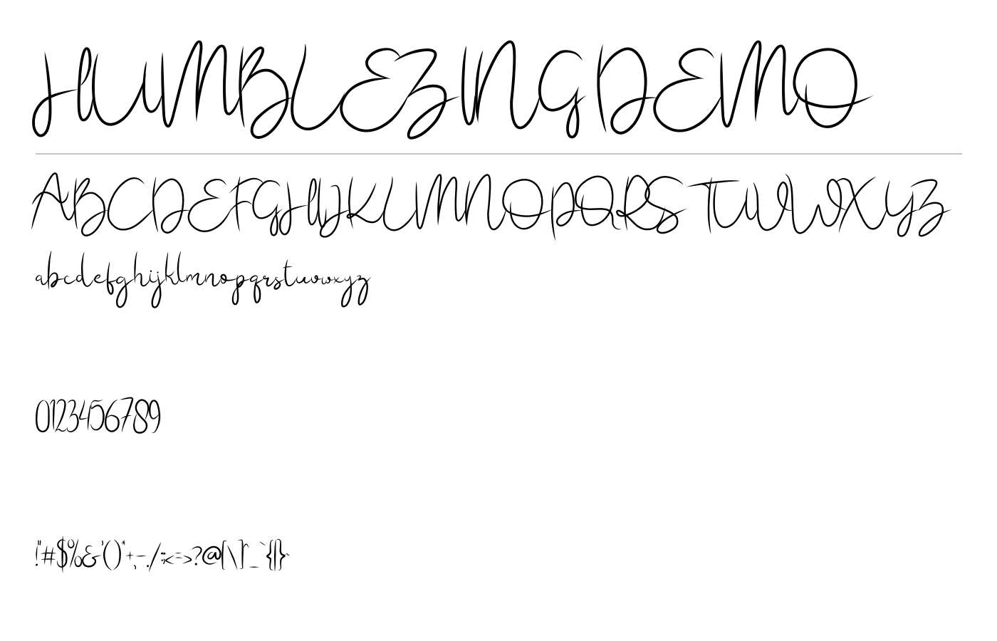Humblezing Font preview