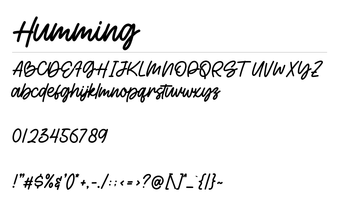 Humming Font preview