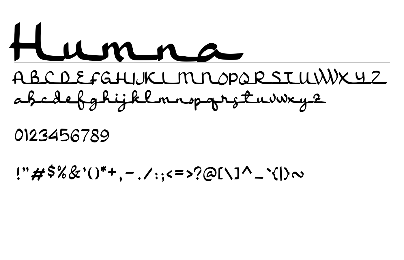 Humna Font preview