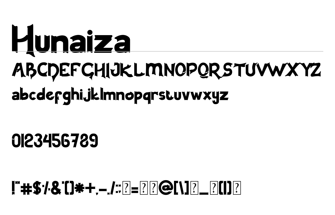 Hunaiza Font preview