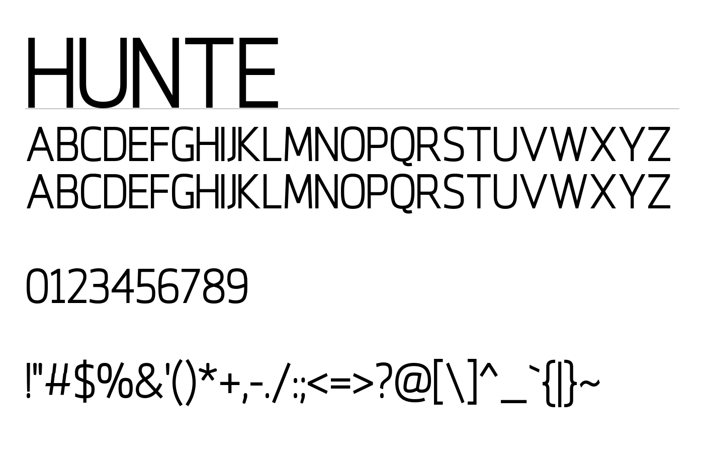 Hunte Font preview