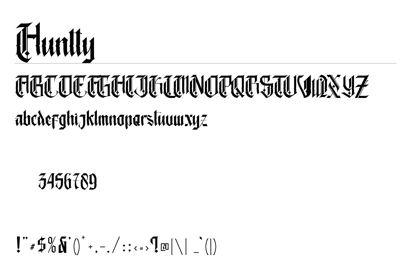 Huntly Font preview