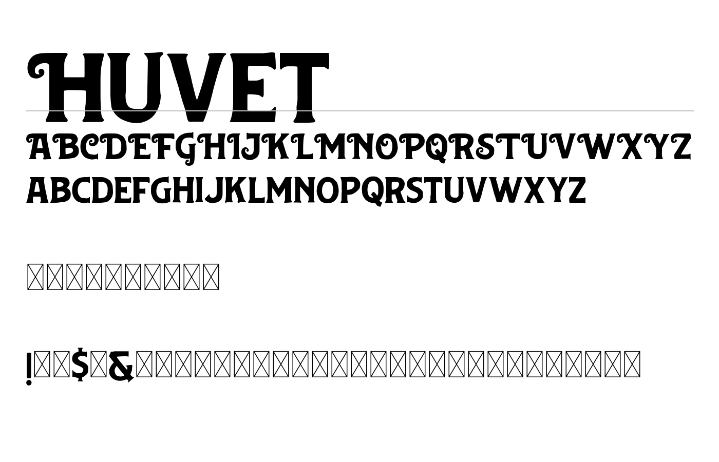Huvet Font preview