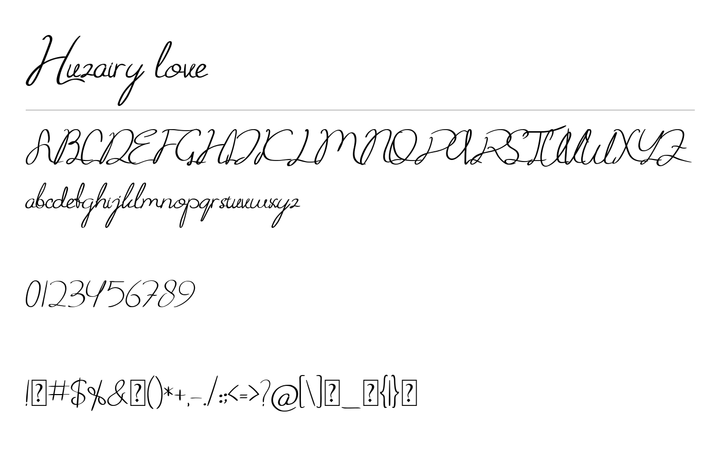 Huzairy Love Font preview