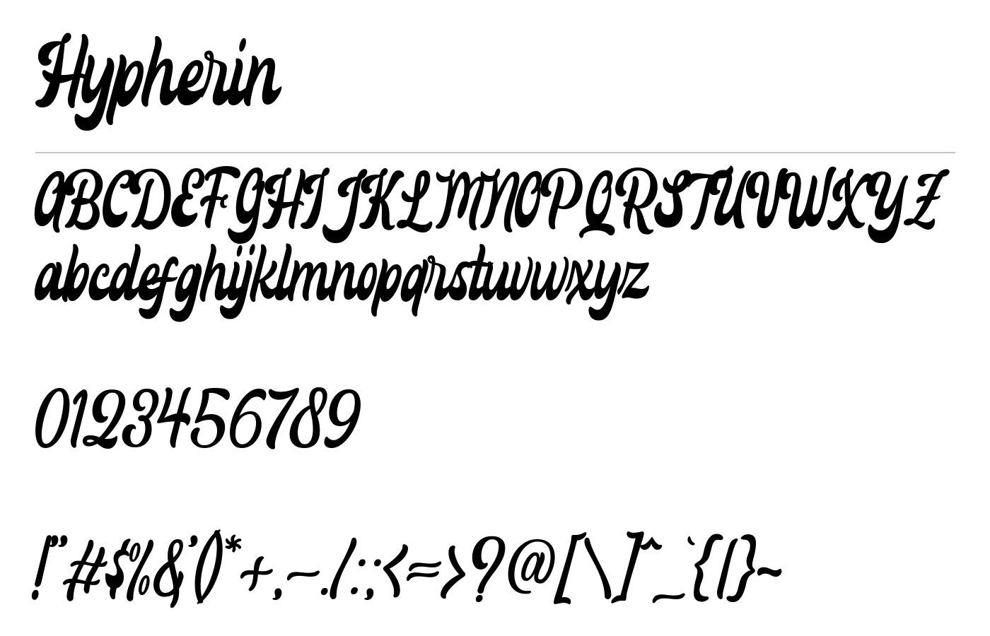Hypherin Font preview