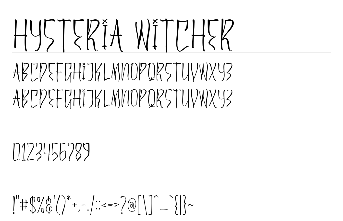 Hysteria Witcher Font preview