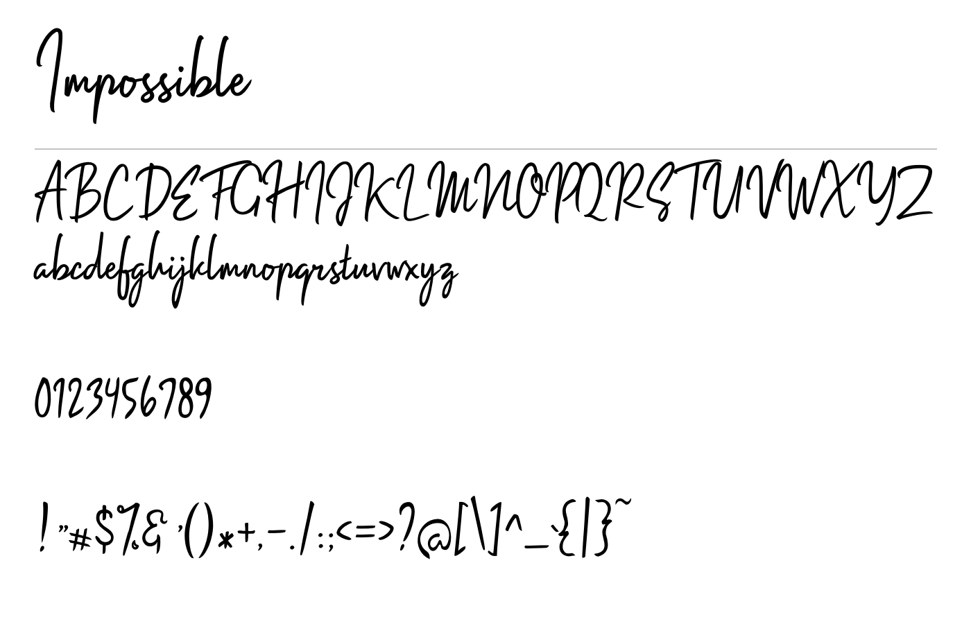 Impossible Script Font Demo preview