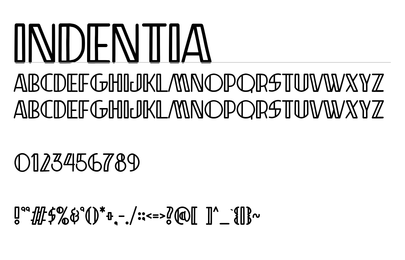 Indentia Font preview