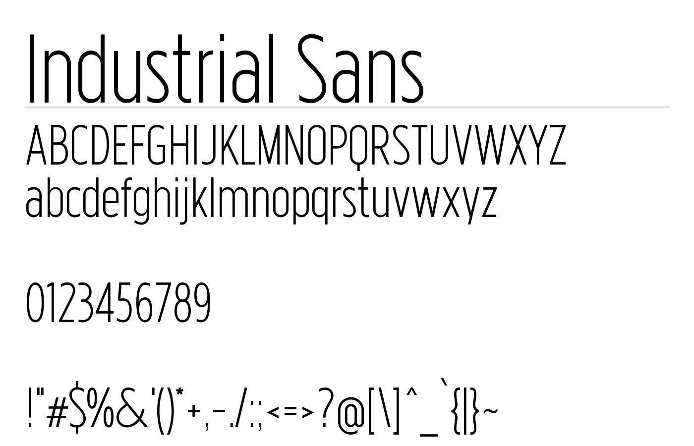 Industrial Sans preview