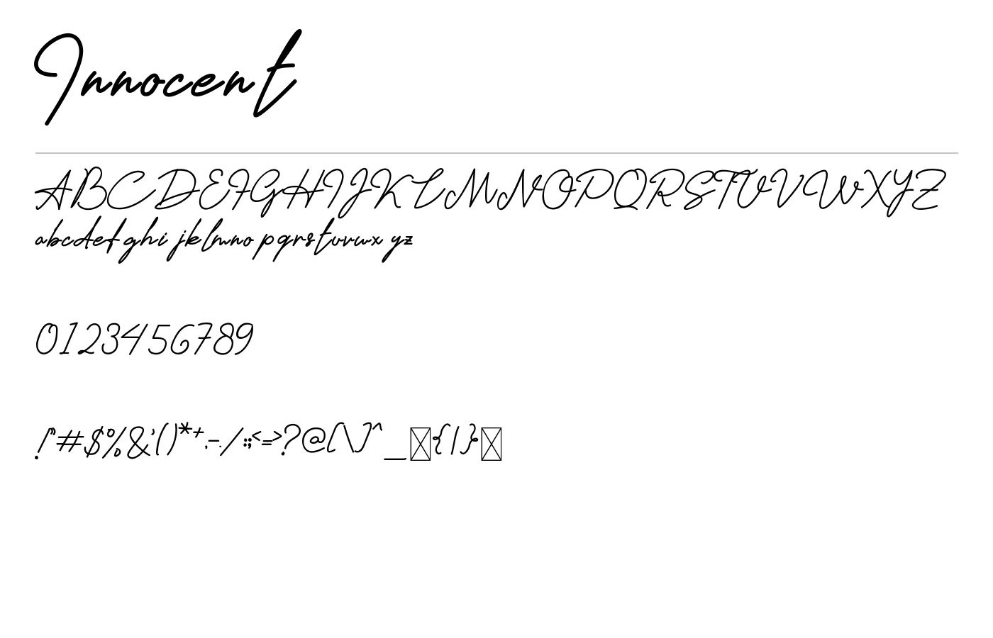 Innocent Script Font preview