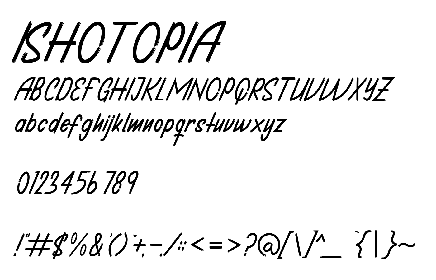 Ishotofia Font preview