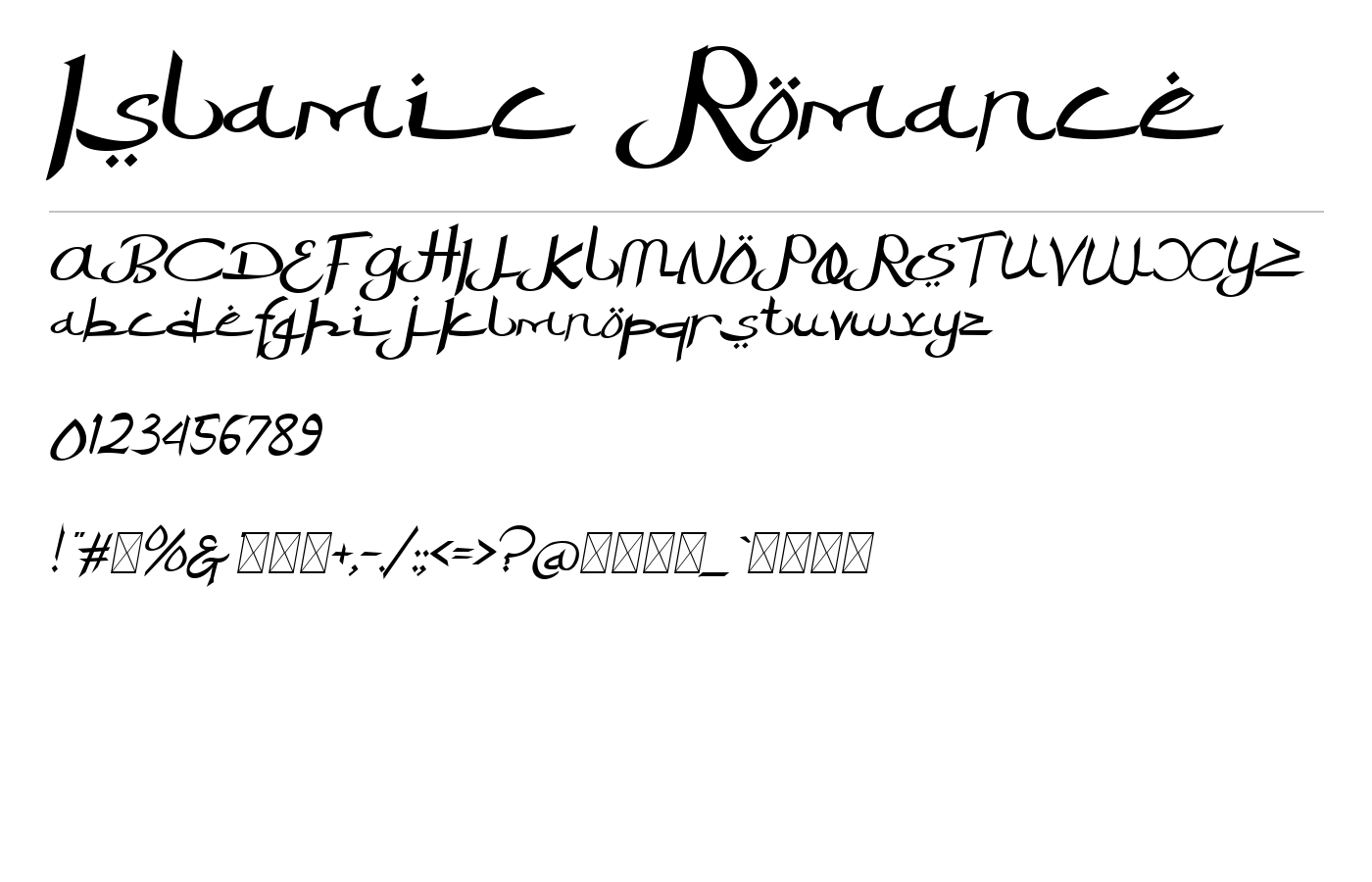 Islamic Romance Font preview