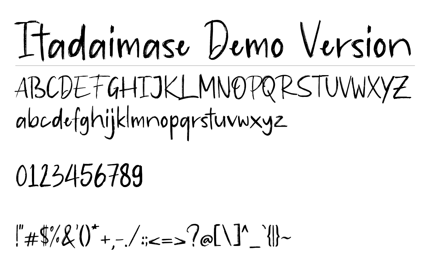 Itadakimase Font preview