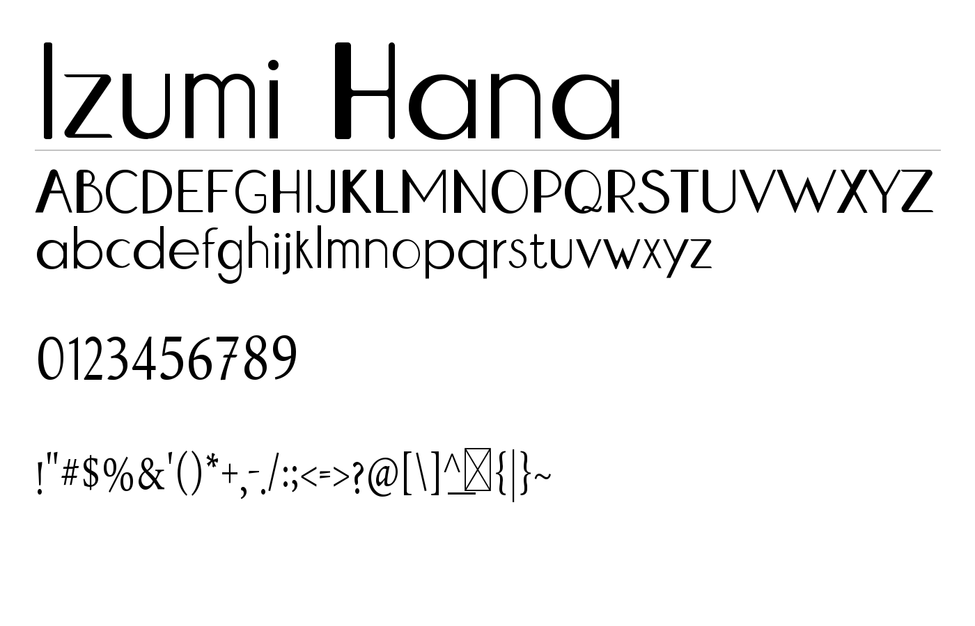 Izumi Hana Font preview