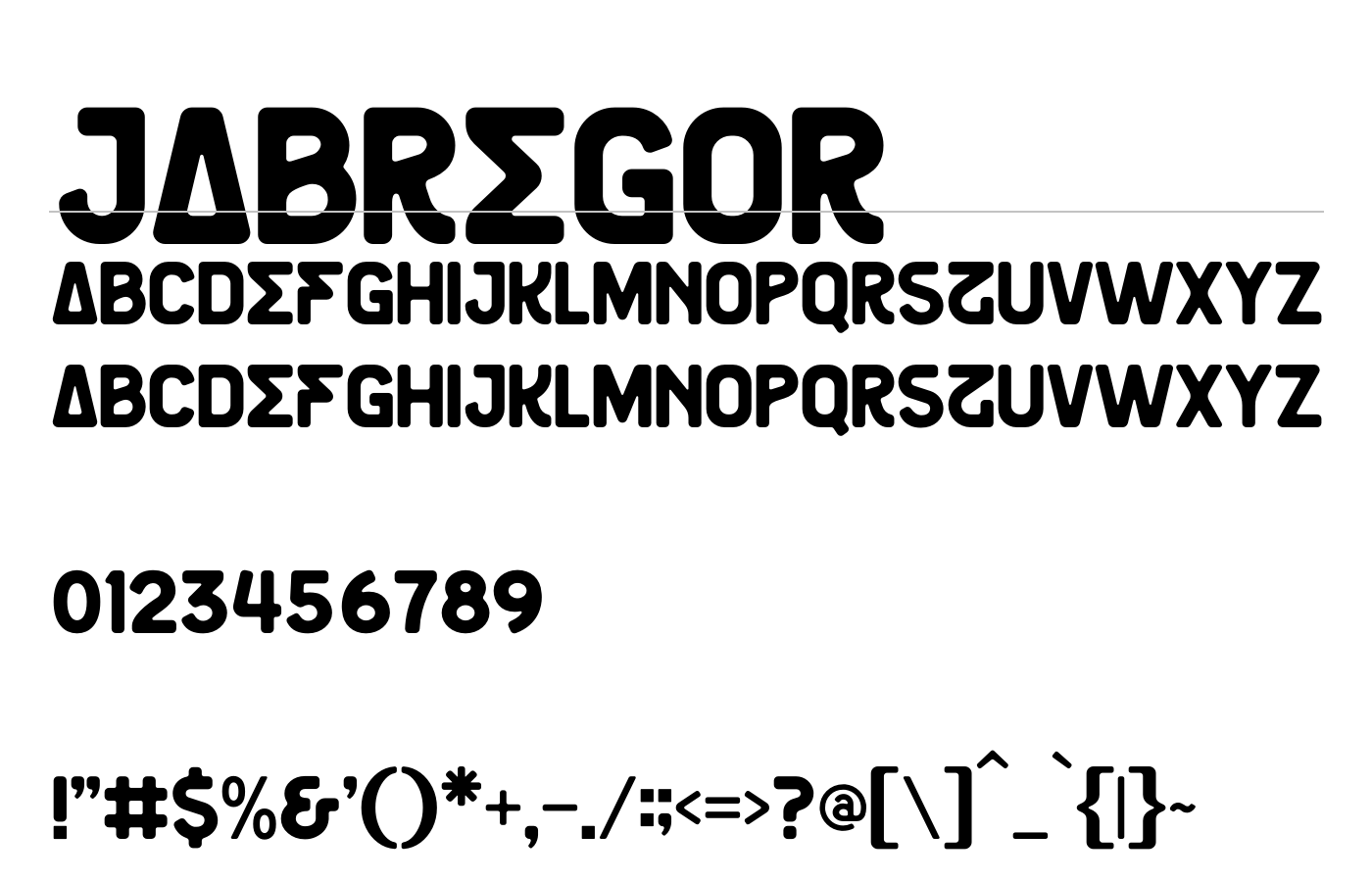 Jabregor Font preview
