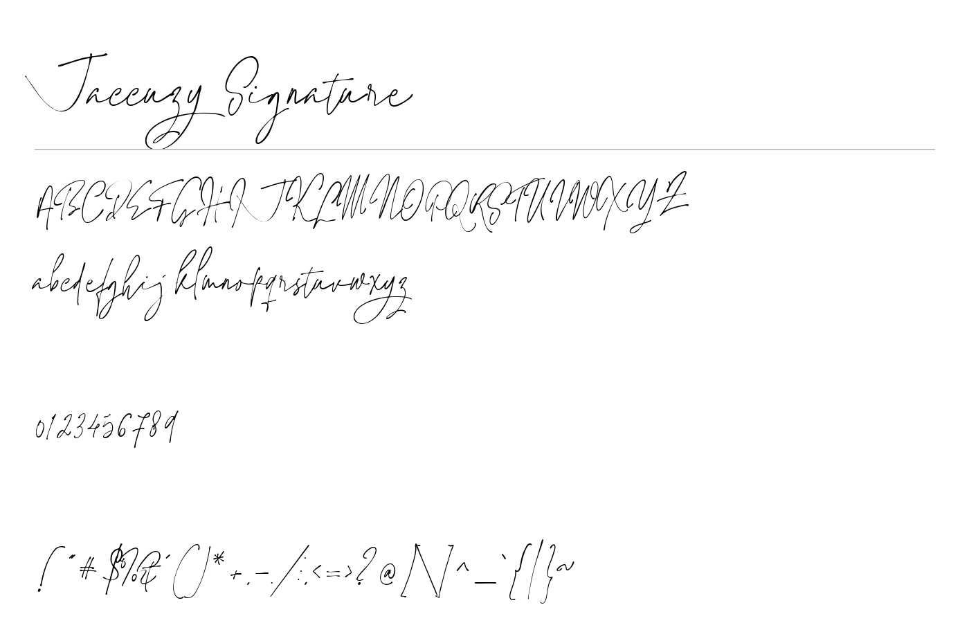 Jaccuzy Signature Font preview