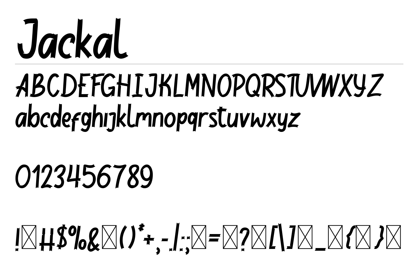 Jackal Font preview