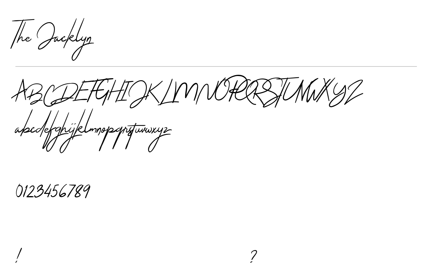 The Jacklyn Signature Font preview