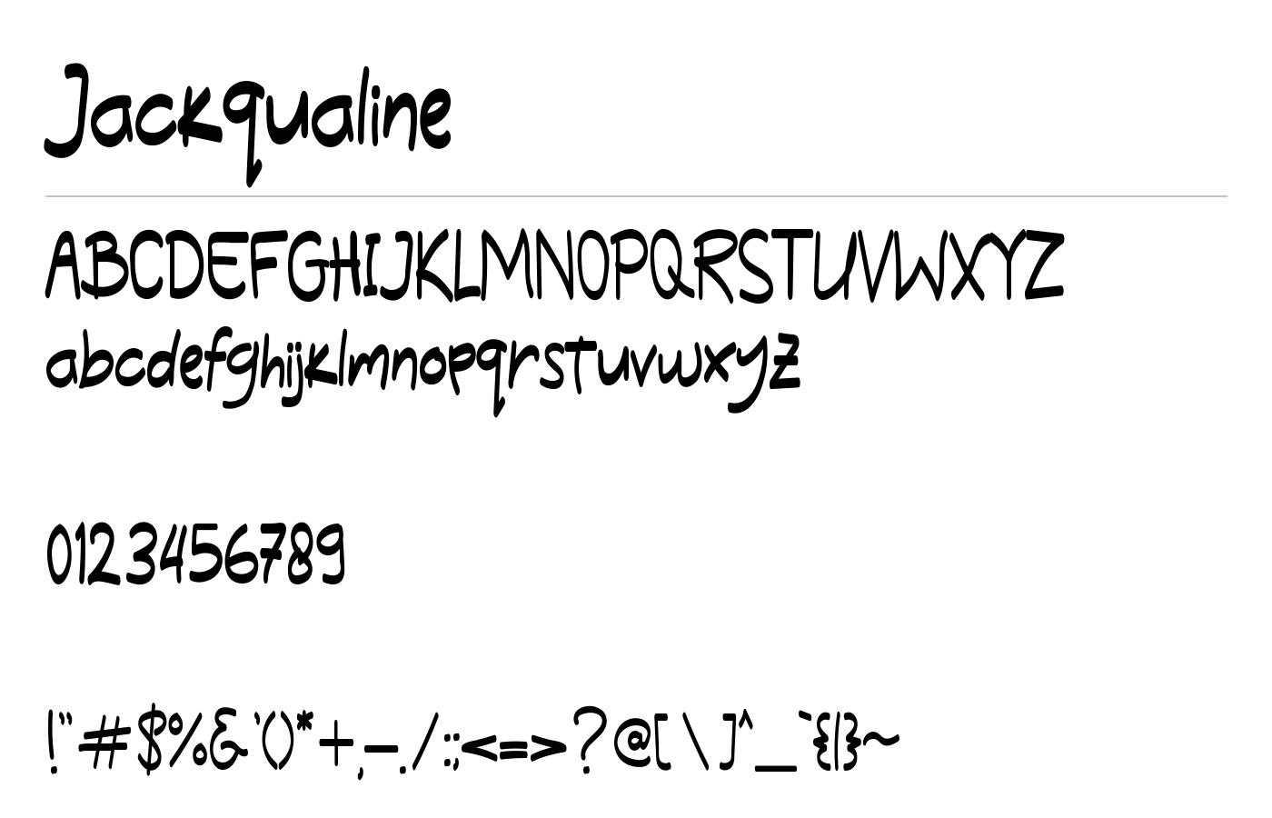 Jackqualine Font preview