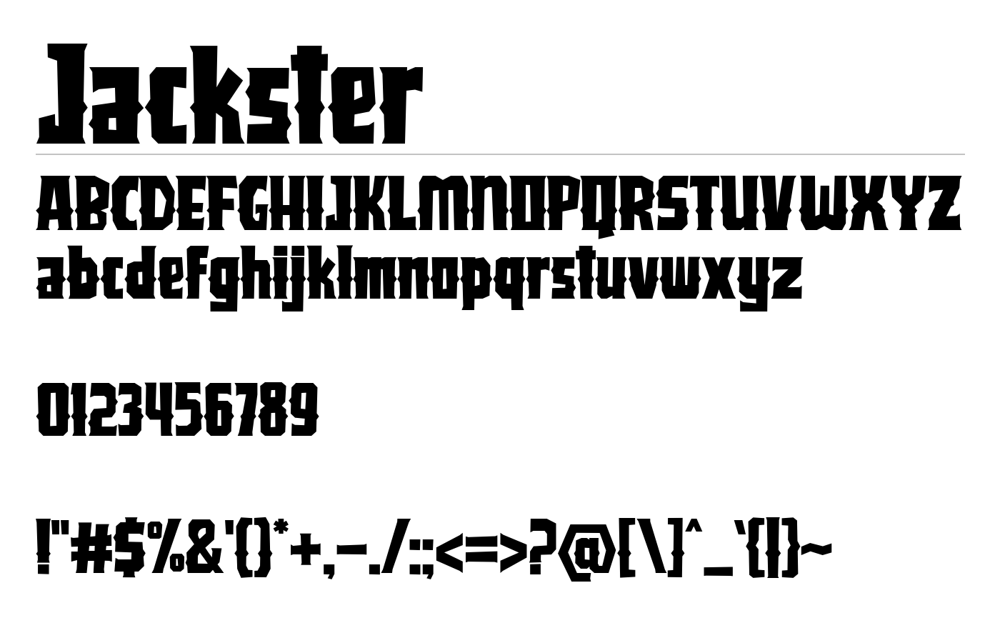 Jackster Font preview