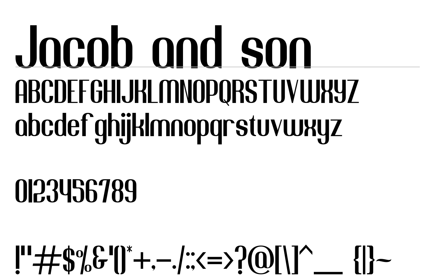 Jacob And Son Font preview