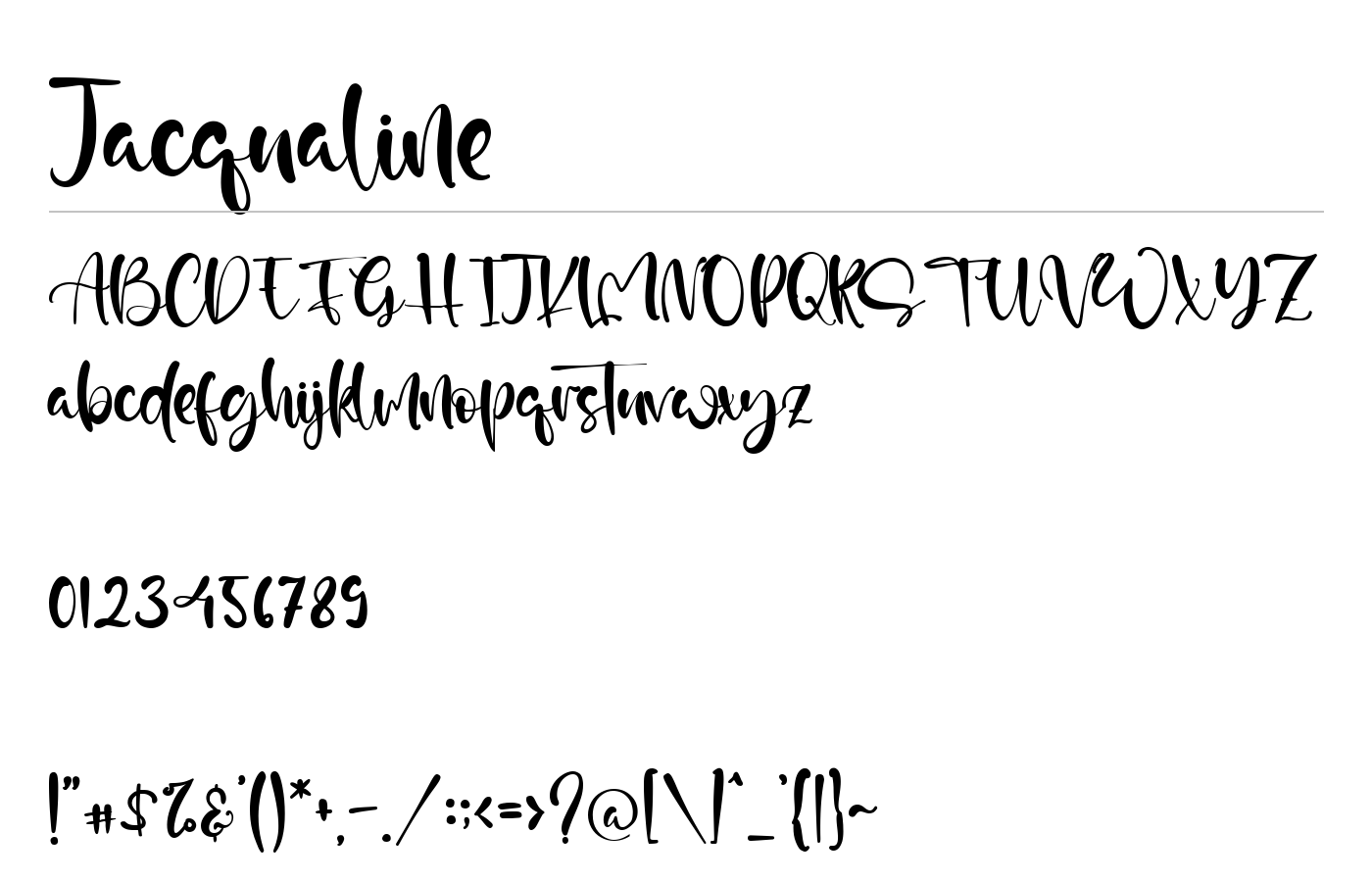 Jacqualine Script Font preview
