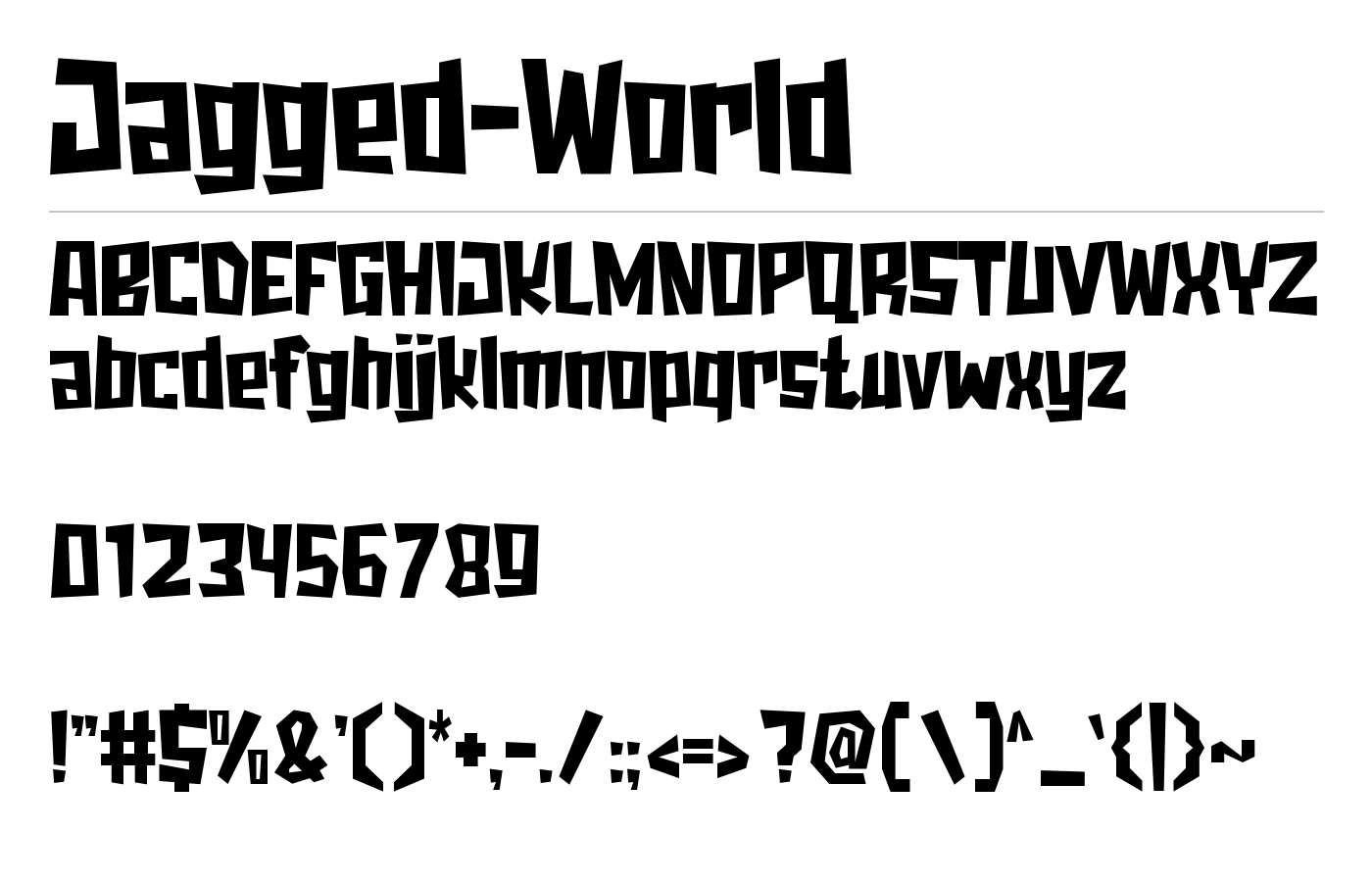Jagged World Font preview