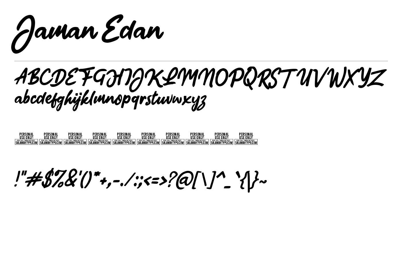Jaman Edan Font preview