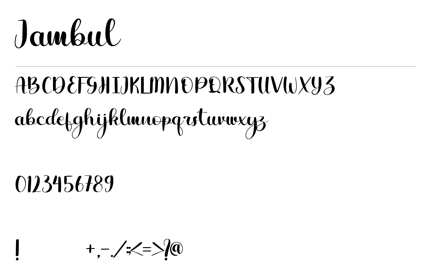 Jambul Font preview
