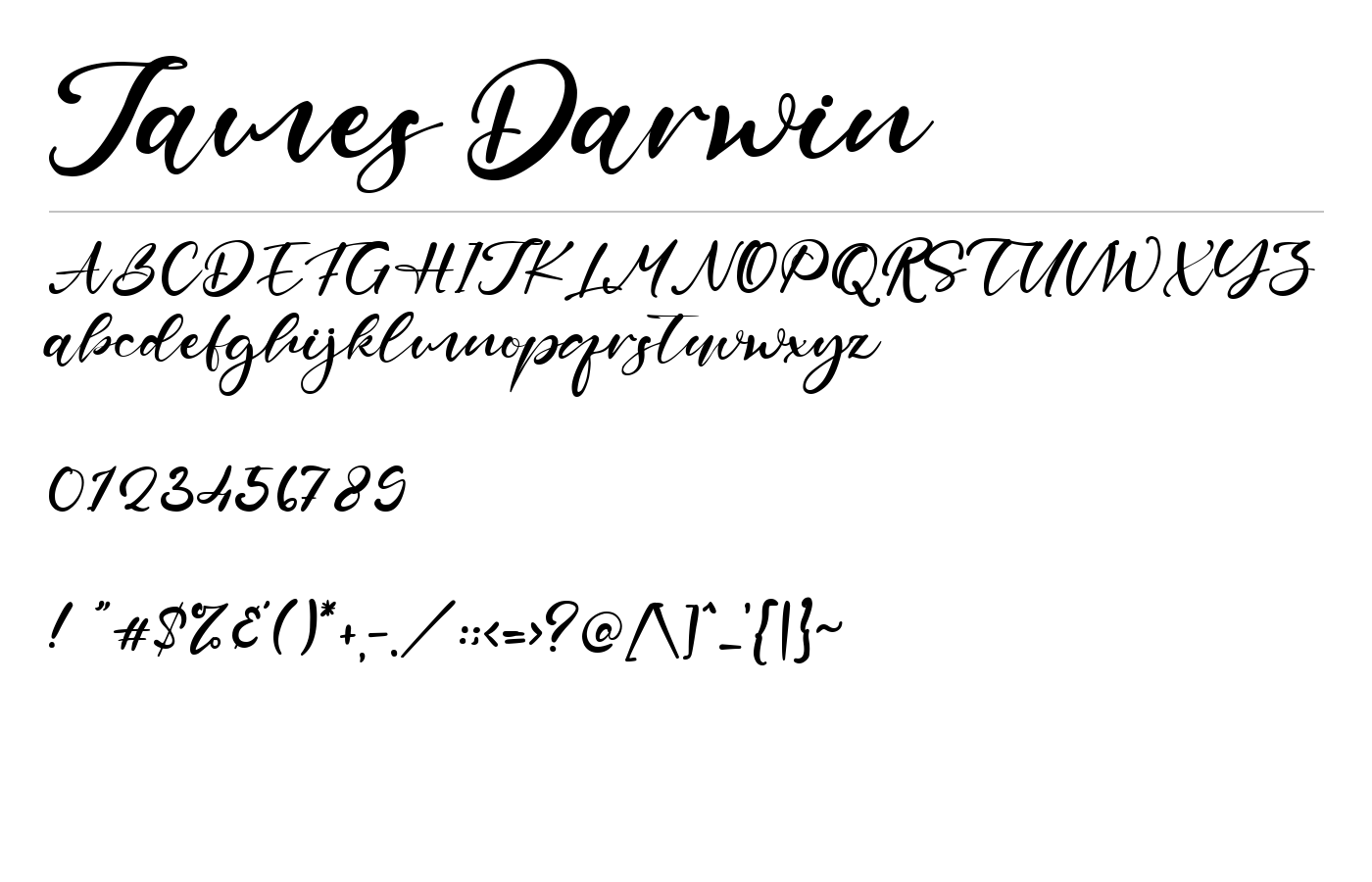 James Darwin Font preview