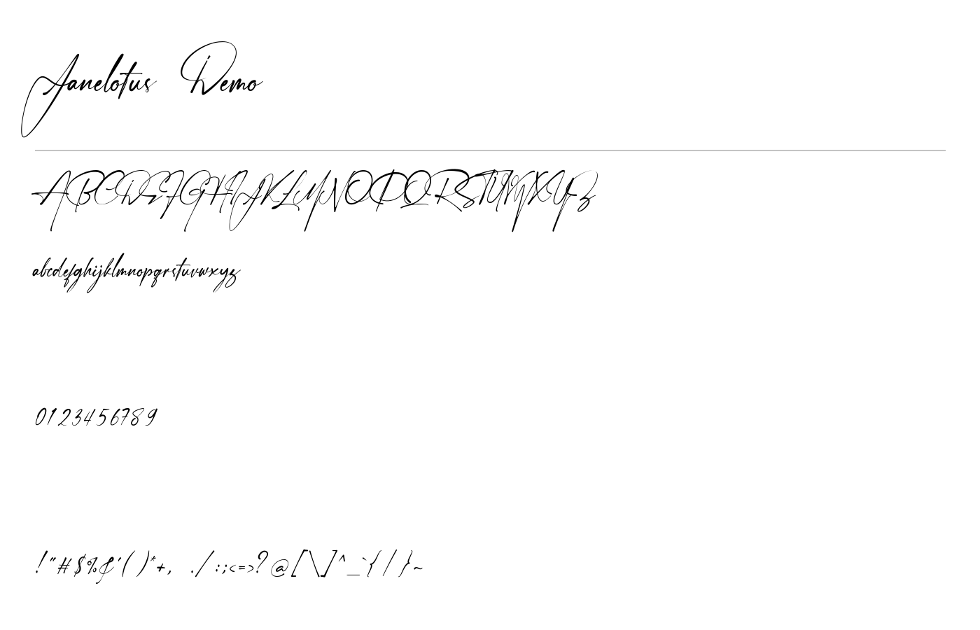 Janelotus Font preview