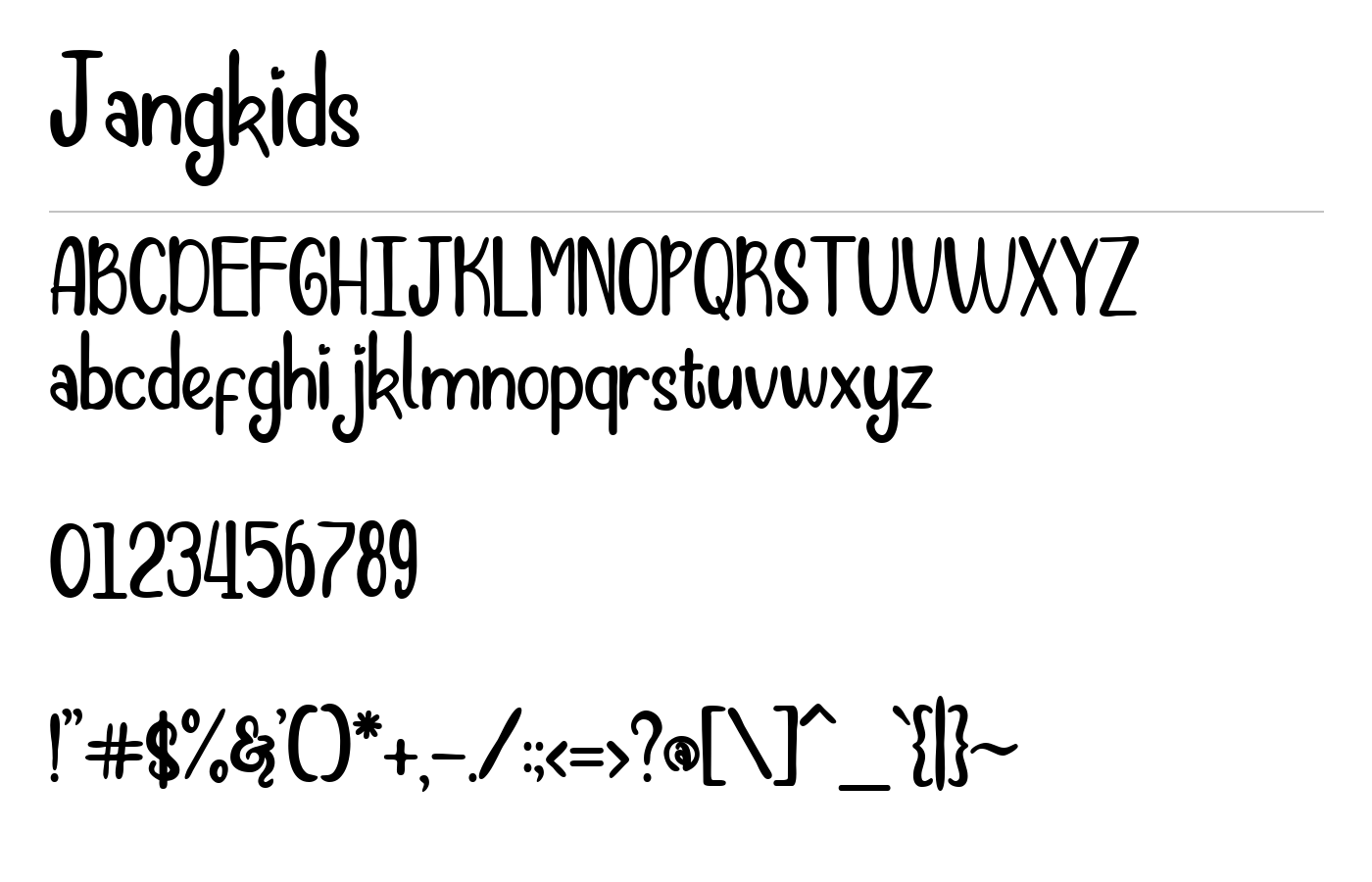 Jangkids Font preview