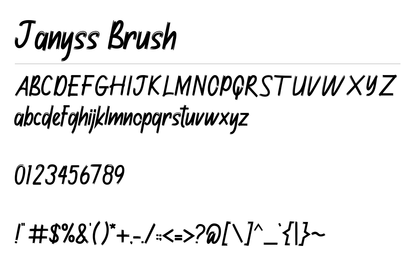 Janyss Brush Font preview