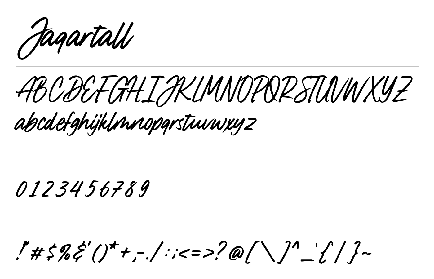 Jaqartall Font preview