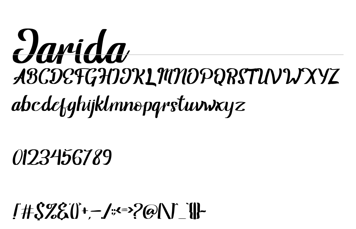 Jarida Font preview