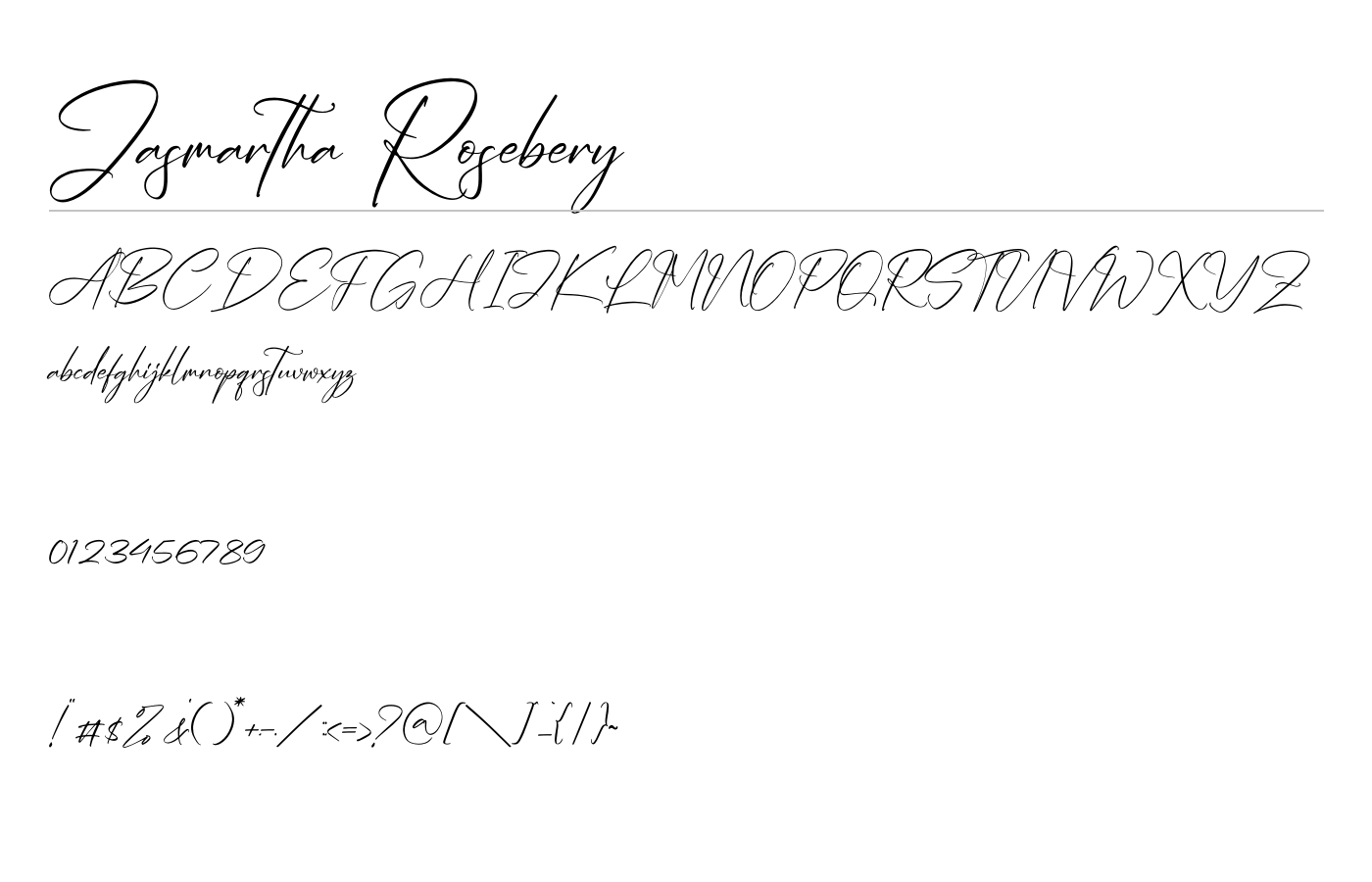 Jasmartha Rosebery Font preview