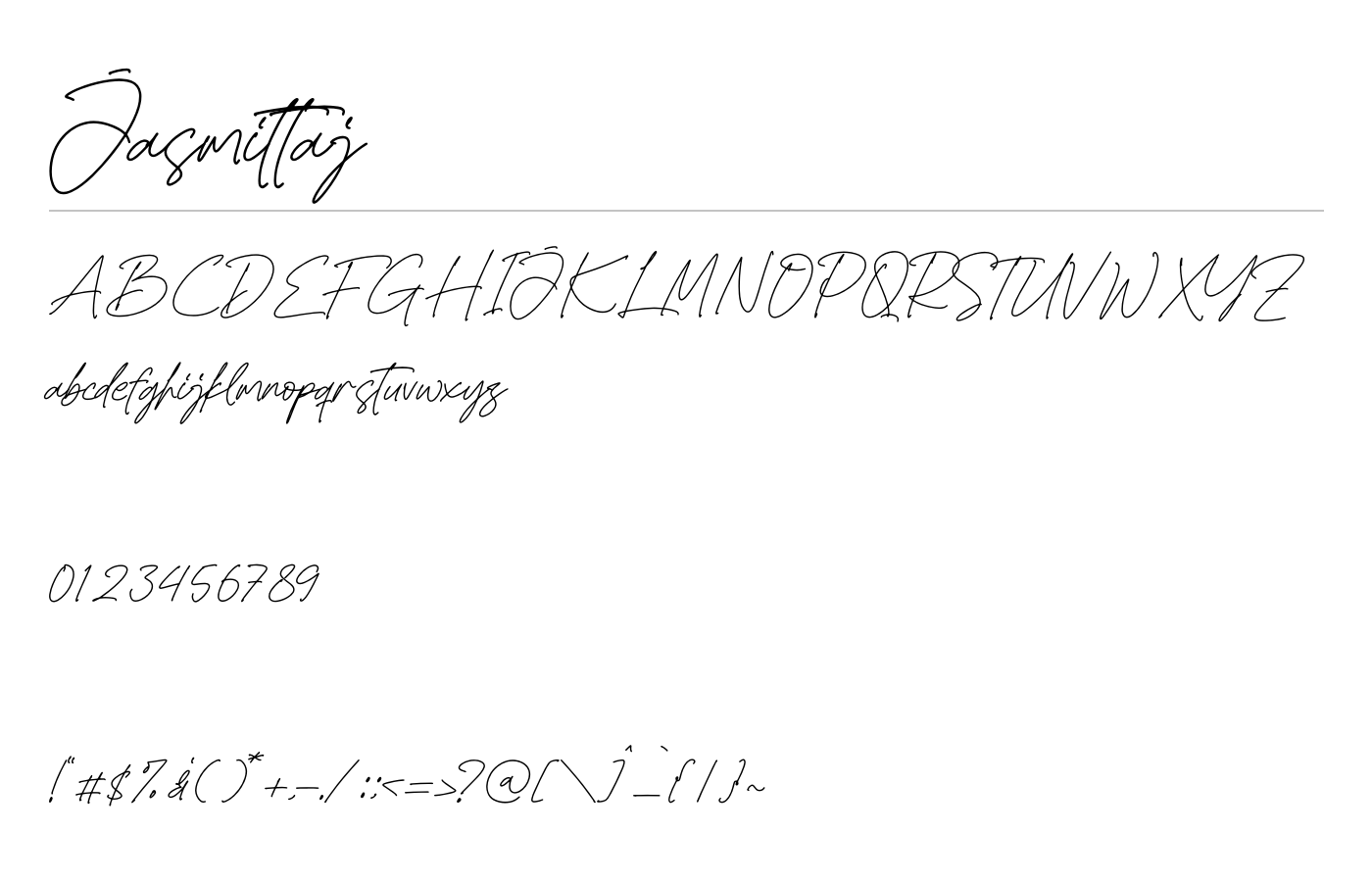 Jasmittaj Font preview