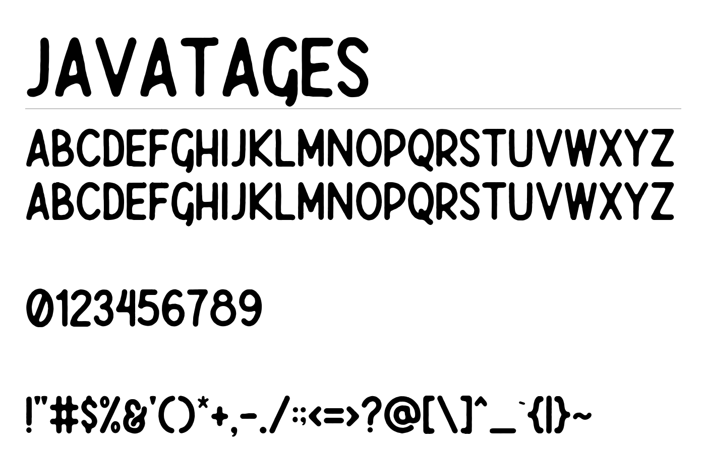 Javatages Font preview